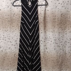 Black and White Striped Women's Dress